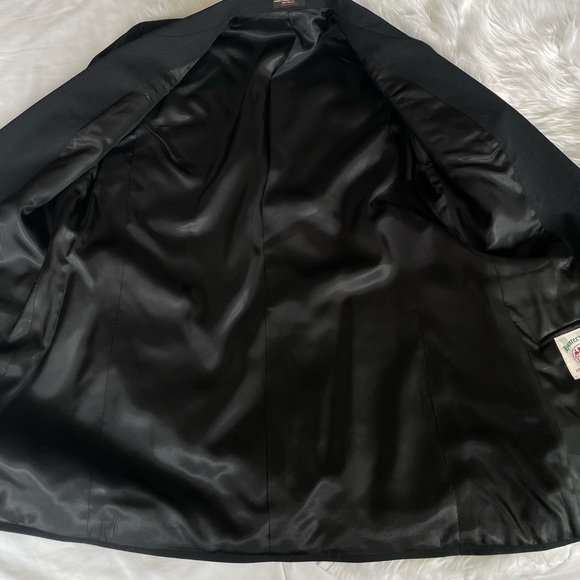 Vintage Hunter’s Glen Black Classic Single Button Blazer Suit Jacket Size 10 - Picture 11 of 16